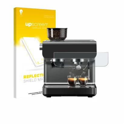 Front side of a product packaging with the brand logo upscreen. Next to it is the device WMF Espresso Pro shown with the corre