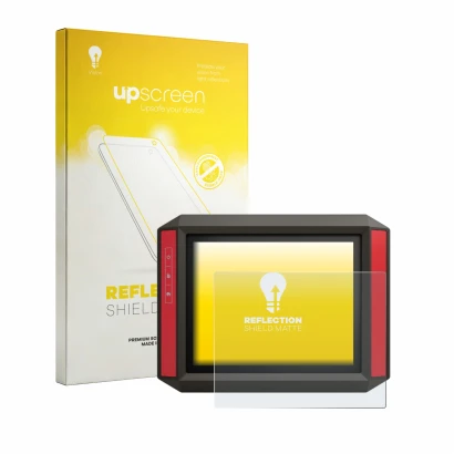 Front side of a product packaging with the brand logo upscreen. Next to it is the device Müller Elektronik TRACK‑Guide III sho