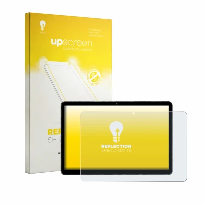 Front side of a product packaging with the brand logo upscreen. Next to it is the device Mentume K50 10.1" shown with the corr