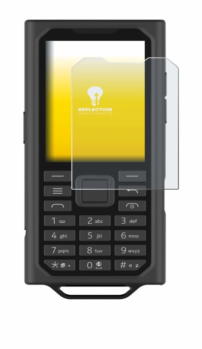 Image of the device HMD Terra M with a wide variety of screen protectors.