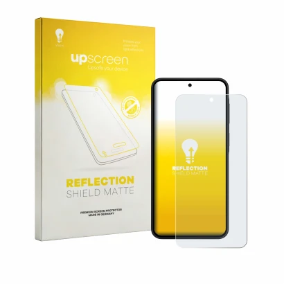 Front side of a product packaging with the brand logo upscreen. Next to it is the device Samsung Galaxy A27 5G shown with the 