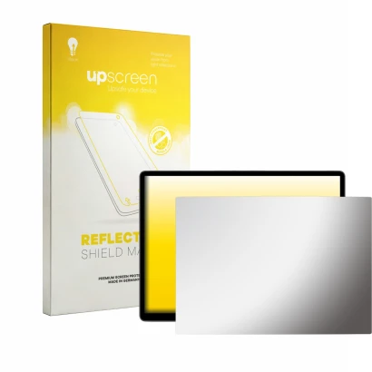 Front side of a product packaging with the brand logo upscreen. Next to it is the device Tesla Model Y Juniper 16" shown with