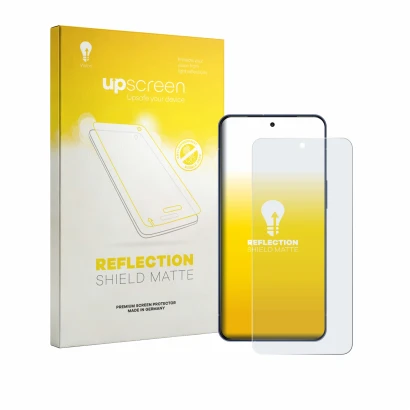 Front side of a product packaging with the brand logo upscreen. Next to it is the device Sharp Aquos R11 shown with the corres