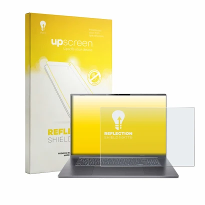 Front side of a product packaging with the brand logo upscreen. Next to it is the device Acer Aspire 18 AI A18-I71M shown with