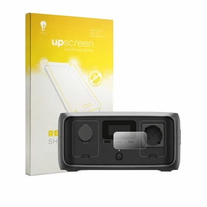 Front side of a product packaging with the brand logo upscreen. Next to it is the device EcoFlow River 3 shown with the corres