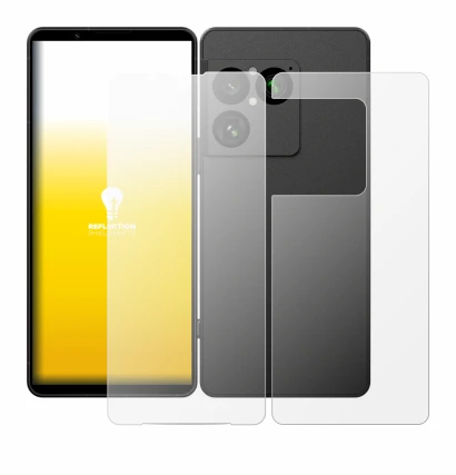 Image of the device Sony Xperia 1 VIII (Front+Back) with a wide variety of screen protectors.