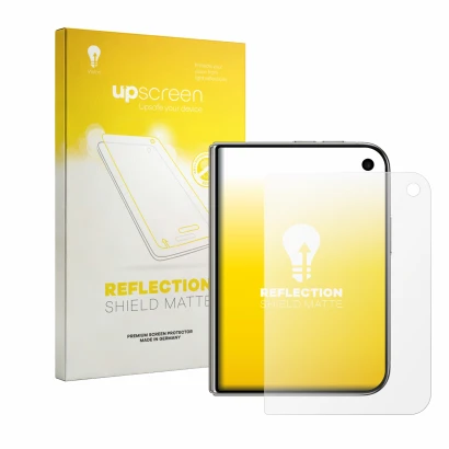 Front side of a product packaging with the brand logo upscreen. Next to it is the device Apple iPhone Duo shown with the corre