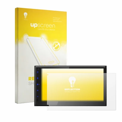 Front side of a product packaging with the brand logo upscreen. Next to it is the device JVC KW-593BT shown with the correspon
