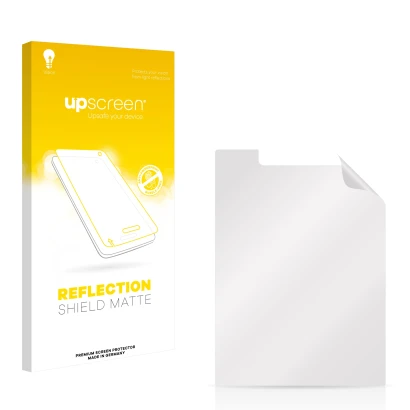 Front side of a product packaging with the brand logo upscreen. Next to it is the corresponding screen protector.