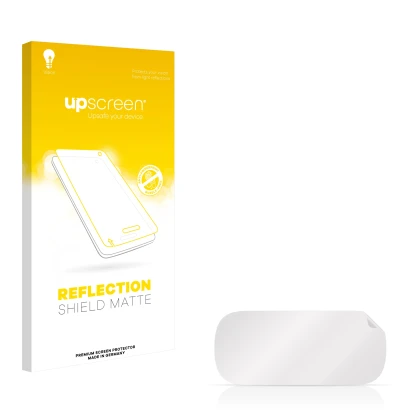 Front side of a product packaging with the brand logo upscreen. Next to it is the corresponding screen protector.