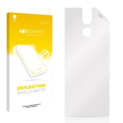 Front side of a product packaging with the brand logo upscreen. Next to it is the corresponding screen protector.