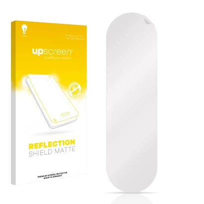 Front side of a product packaging with the brand logo upscreen. Next to it is the corresponding screen protector.