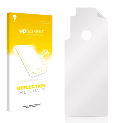 Front side of a product packaging with the brand logo upscreen. Next to it is the corresponding screen protector.