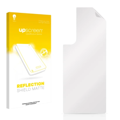 Front side of a product packaging with the brand logo upscreen. Next to it is the corresponding screen protector.