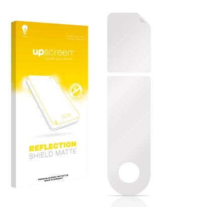 Front side of a product packaging with the brand logo upscreen. Next to it is the corresponding screen protector.