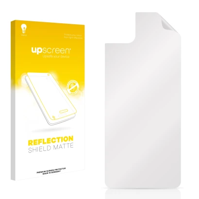 Front side of a product packaging with the brand logo upscreen. Next to it is the corresponding screen protector.