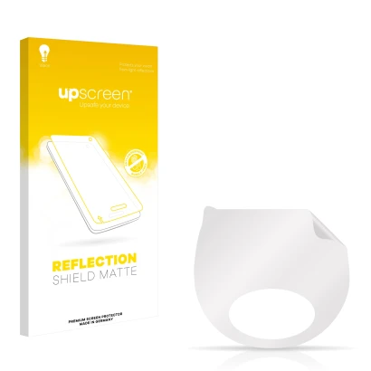 Front side of a product packaging with the brand logo upscreen. Next to it is the corresponding screen protector.