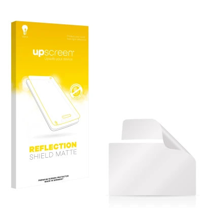 Front side of a product packaging with the brand logo upscreen. Next to it is the corresponding screen protector.