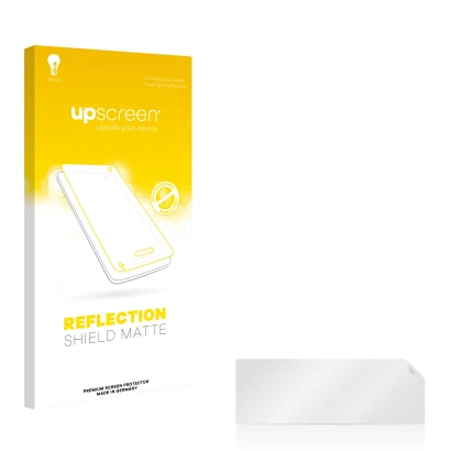 Front side of a product packaging with the brand logo upscreen. Next to it is the corresponding screen protector.