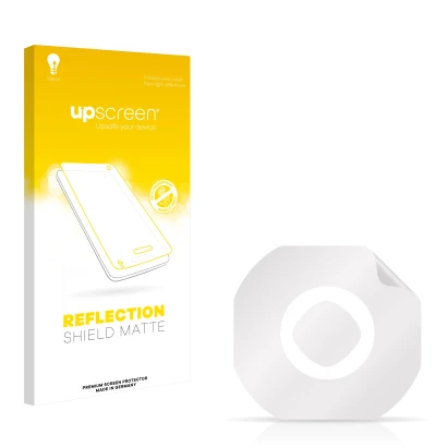 Front side of a product packaging with the brand logo upscreen. Next to it is the corresponding screen protector.
