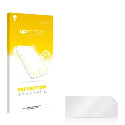 Front side of a product packaging with the brand logo upscreen. Next to it is the corresponding screen protector.