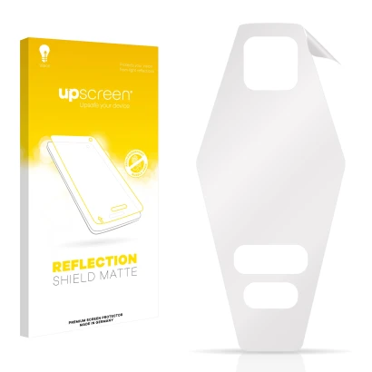 Front side of a product packaging with the brand logo upscreen. Next to it is the corresponding screen protector.