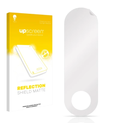 Front side of a product packaging with the brand logo upscreen. Next to it is the corresponding screen protector.
