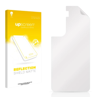 Front side of a product packaging with the brand logo upscreen. Next to it is the corresponding screen protector.