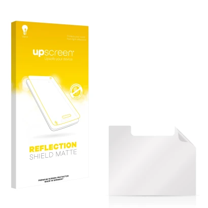 Front side of a product packaging with the brand logo upscreen. Next to it is the corresponding screen protector.