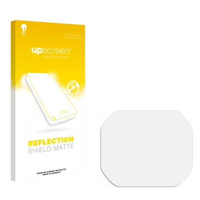 Front side of a product packaging with the brand logo upscreen. Next to it is the corresponding screen protector.