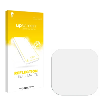 Front side of a product packaging with the brand logo upscreen. Next to it is the corresponding screen protector.