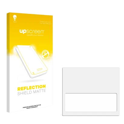Front side of a product packaging with the brand logo upscreen. Next to it is the corresponding screen protector.