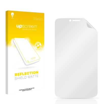 Front side of a product packaging with the brand logo upscreen. Next to it is the corresponding screen protector.