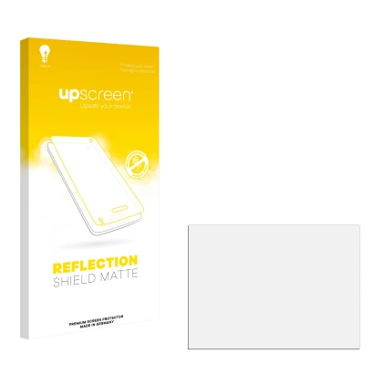 Front side of a product packaging with the brand logo upscreen. Next to it is the corresponding screen protector.