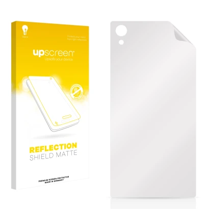 Front side of a product packaging with the brand logo upscreen. Next to it is the corresponding screen protector.