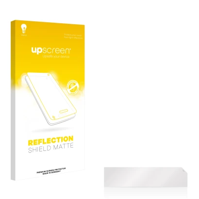 Front side of a product packaging with the brand logo upscreen. Next to it is the corresponding screen protector.