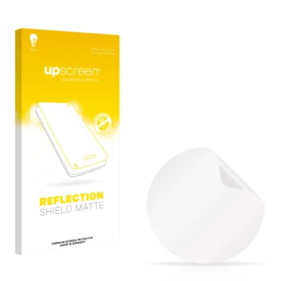 Front side of a product packaging with the brand logo upscreen. Next to it is the corresponding screen protector.