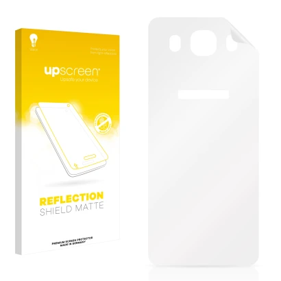 Front side of a product packaging with the brand logo upscreen. Next to it is the corresponding screen protector.