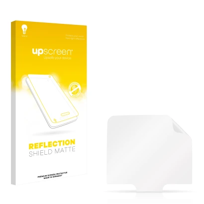 Front side of a product packaging with the brand logo upscreen. Next to it is the corresponding screen protector.