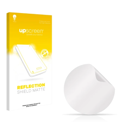 Front side of a product packaging with the brand logo upscreen. Next to it is the corresponding screen protector.