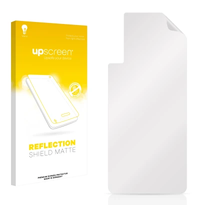Front side of a product packaging with the brand logo upscreen. Next to it is the corresponding screen protector.