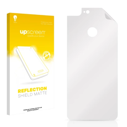 Front side of a product packaging with the brand logo upscreen. Next to it is the corresponding screen protector.