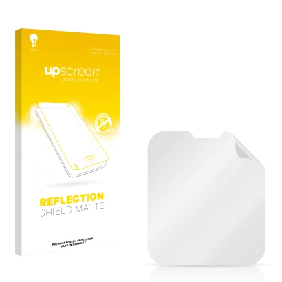 Front side of a product packaging with the brand logo upscreen. Next to it is the corresponding screen protector.