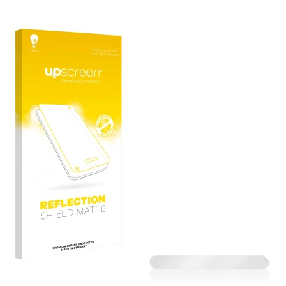 Front side of a product packaging with the brand logo upscreen. Next to it is the corresponding screen protector.