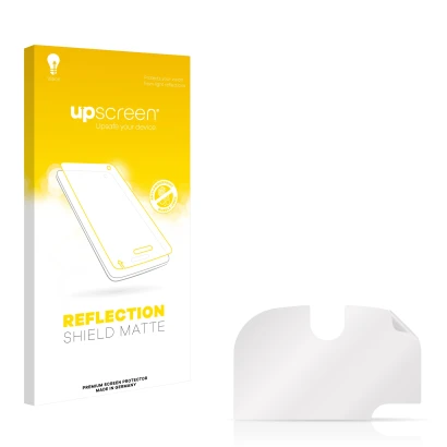 Front side of a product packaging with the brand logo upscreen. Next to it is the corresponding screen protector.
