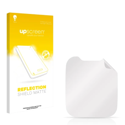 Front side of a product packaging with the brand logo upscreen. Next to it is the corresponding screen protector.