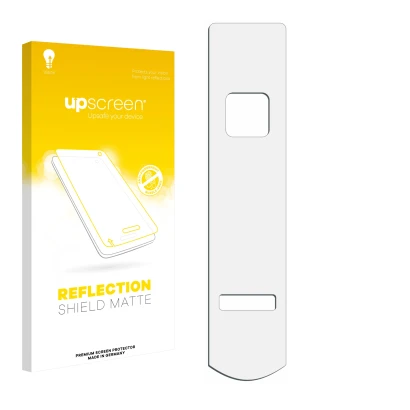 Front side of a product packaging with the brand logo upscreen. Next to it is the corresponding screen protector.