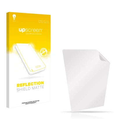Front side of a product packaging with the brand logo upscreen. Next to it is the corresponding screen protector.