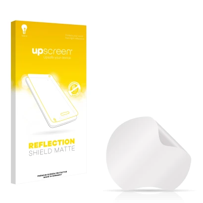 Front side of a product packaging with the brand logo upscreen. Next to it is the corresponding screen protector.
