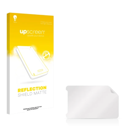 Front side of a product packaging with the brand logo upscreen. Next to it is the corresponding screen protector.